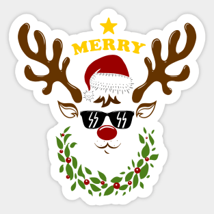 cool x mas deer Sticker